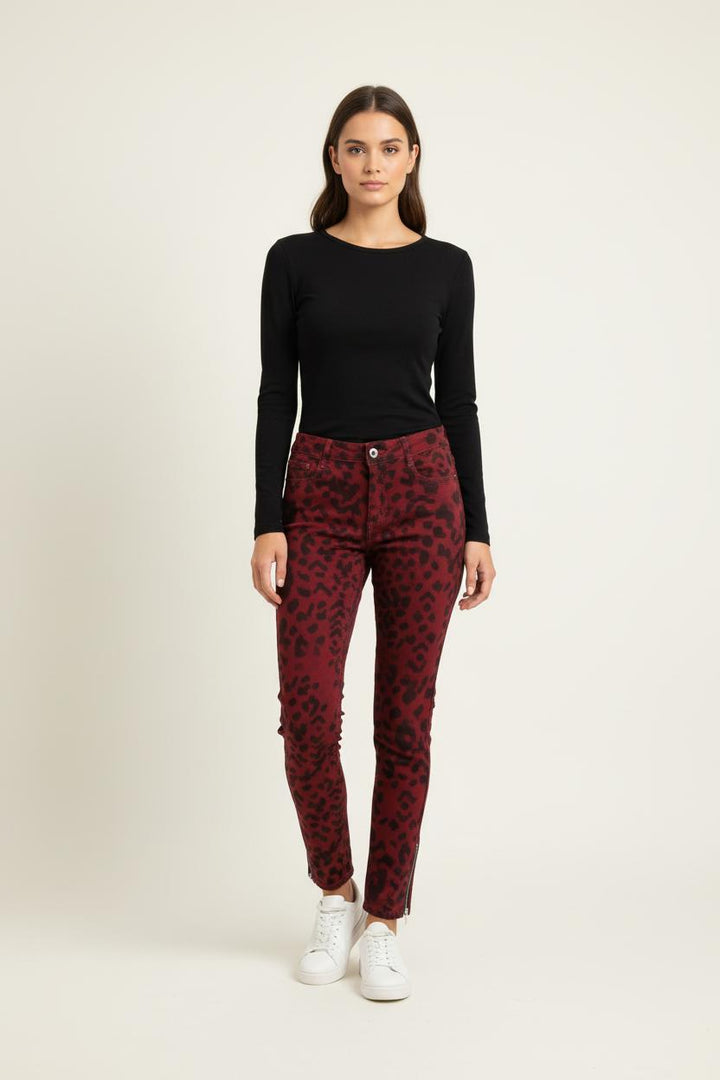 Jean Skinny Bordeaux et Noir - Taille S/36 de la marque Sandro | PARAD65826 - Vendu par Paradigme - Image 1