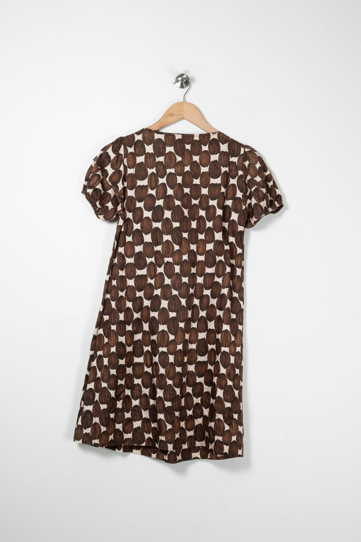 Robe Courte Marron et Beige - Taille S/36 de la marque Maje | PARAD65830 - Vendu par Paradigme - Image 4