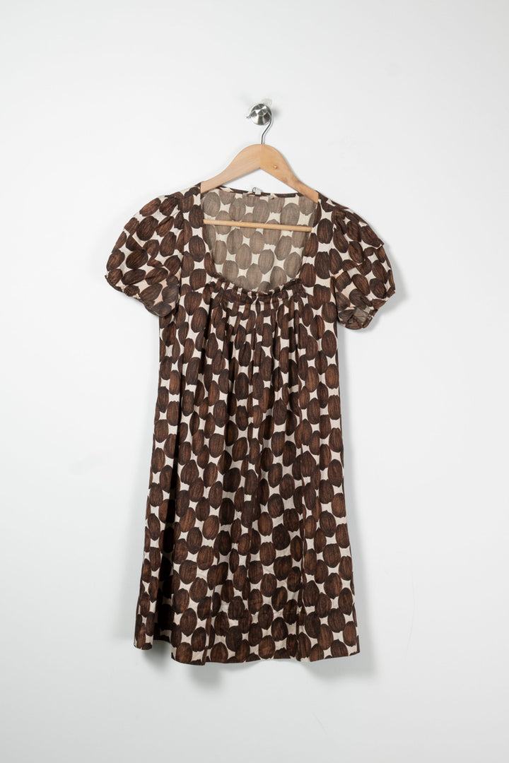 Robe Courte Marron et Beige - Taille S/36 de la marque Maje | PARAD65830 - Vendu par Paradigme - Image 2
