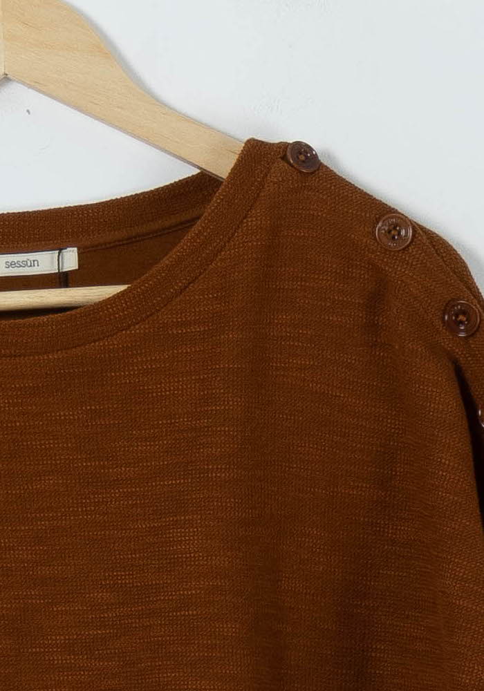 Pull Marron - Taille S/36 de la marque Sessùn | PARAD65843 - Vendu par Paradigme - Image 3