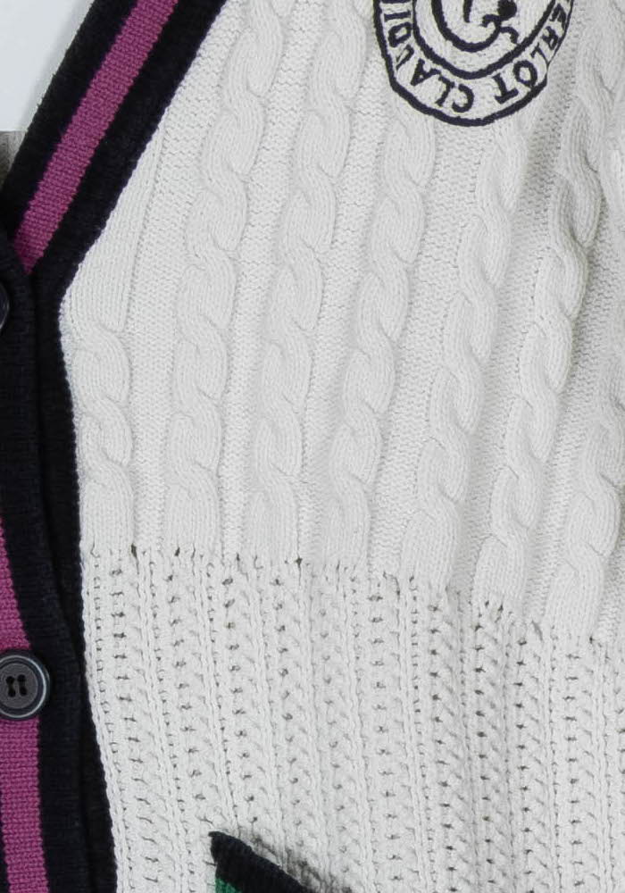 Cardigan Blanc et Noir - Taille S/36 de la marque Claudie Pierlot | PARAD65847 - Vendu par Paradigme - Image 3