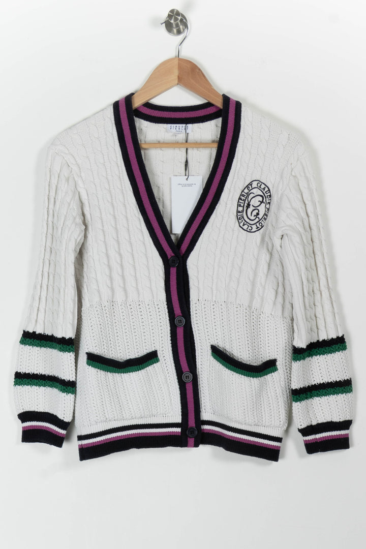 Cardigan Blanc et Noir - Taille S/36 de la marque Claudie Pierlot | PARAD65847 - Vendu par Paradigme - Image 2