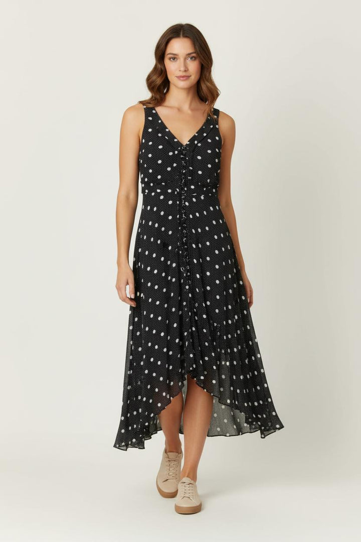 Robe longue noire et blanche - Taille S/36 de la marque The Kooples | PARAD65870 - Vendu par Paradigme - Image 1