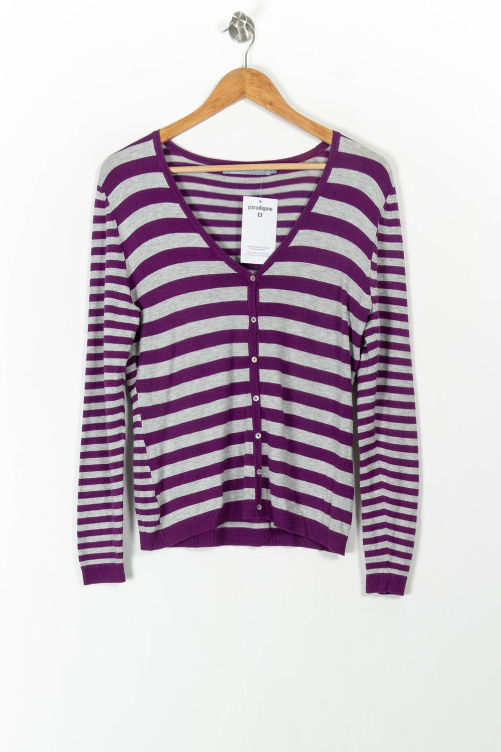 Cardigan Gris et Violet - Taille M/38 de la marque Galeries Lafayette | PARAD65883 - Vendu par Paradigme - Image 2