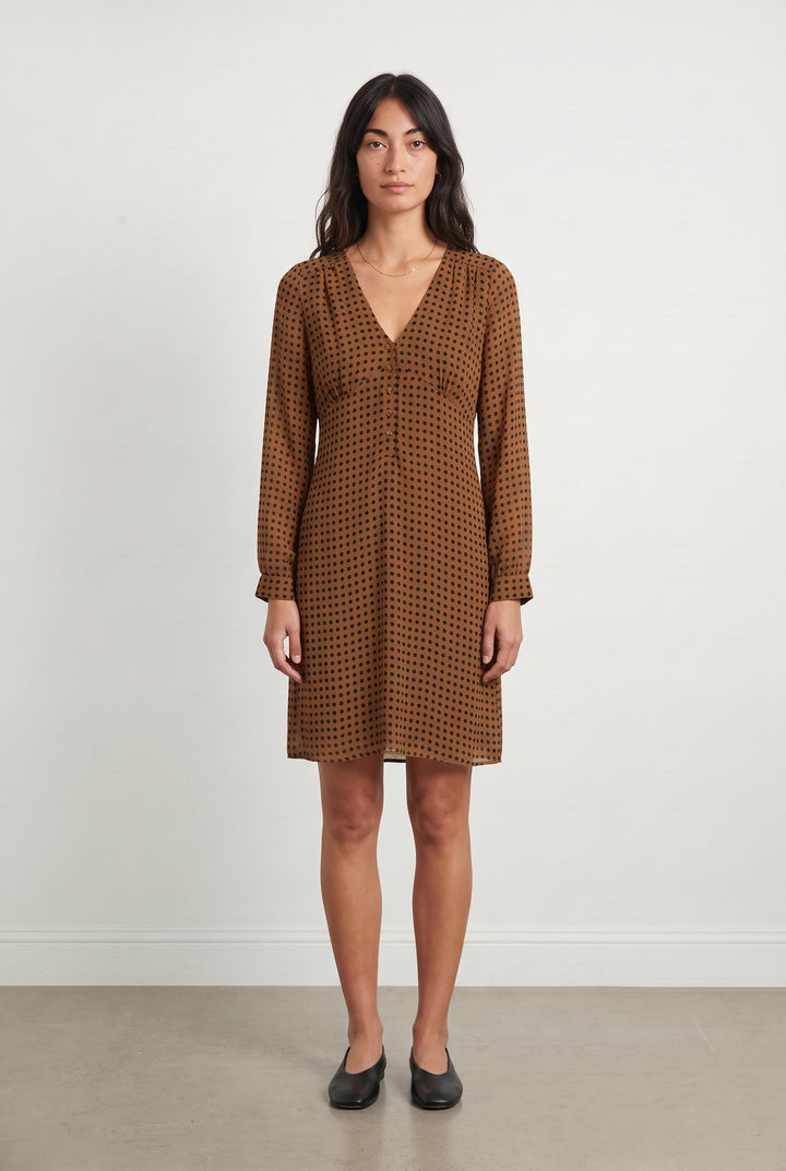Robe Midi Marron et Noire - Taille M/38 de la marque Stella Forest | PARAD65890 - Vendu par Paradigme - Image 1