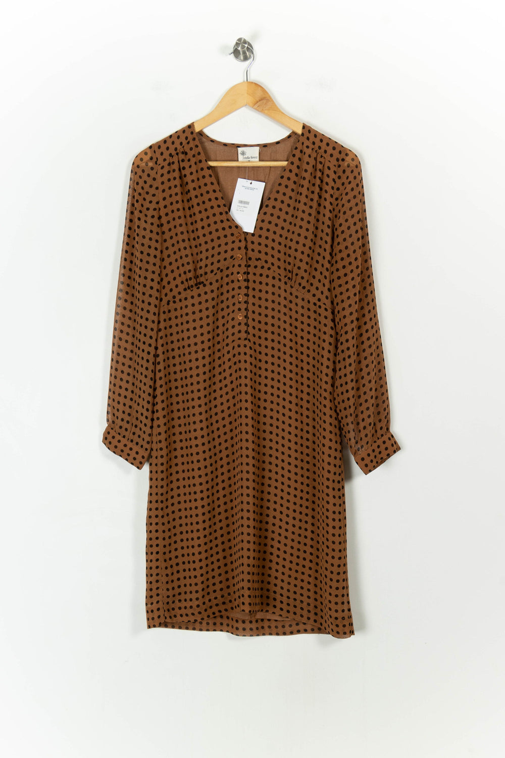 Robe Midi Marron et Noire - Taille M/38 de la marque Stella Forest | PARAD65890 - Vendu par Paradigme - Image 2
