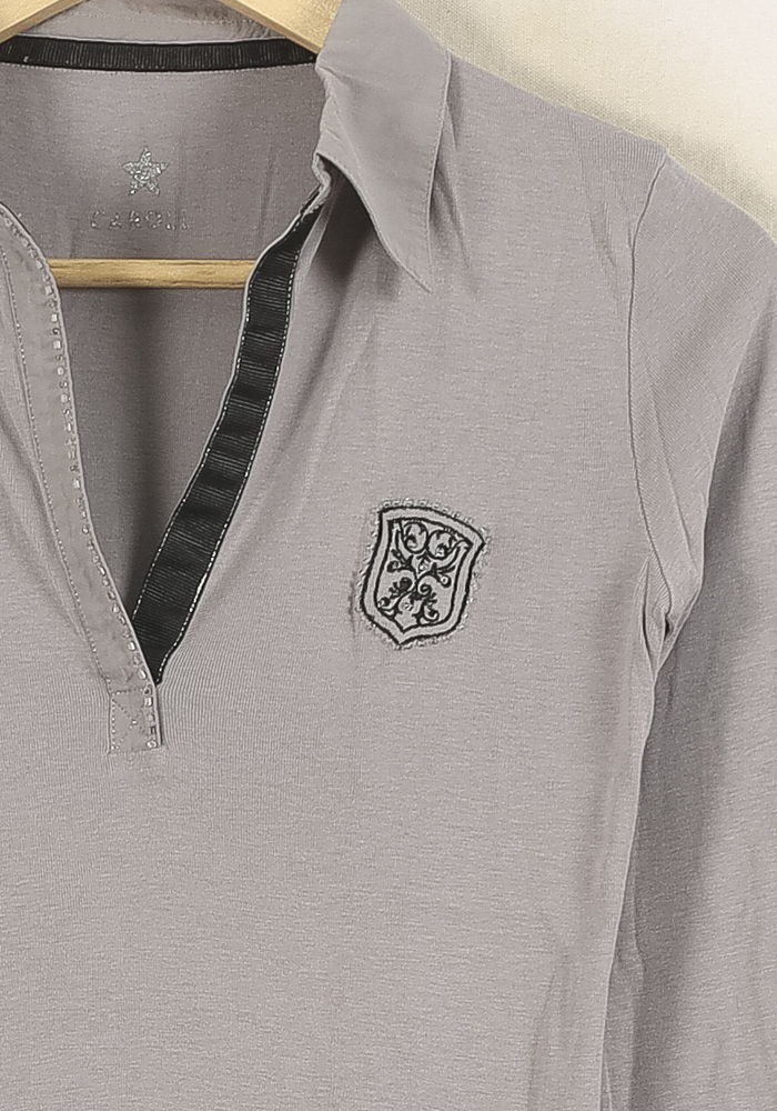 Polo Gris - Taille S/36 de la marque Caroll | PARAD65947 - Vendu par Paradigme - Image 3