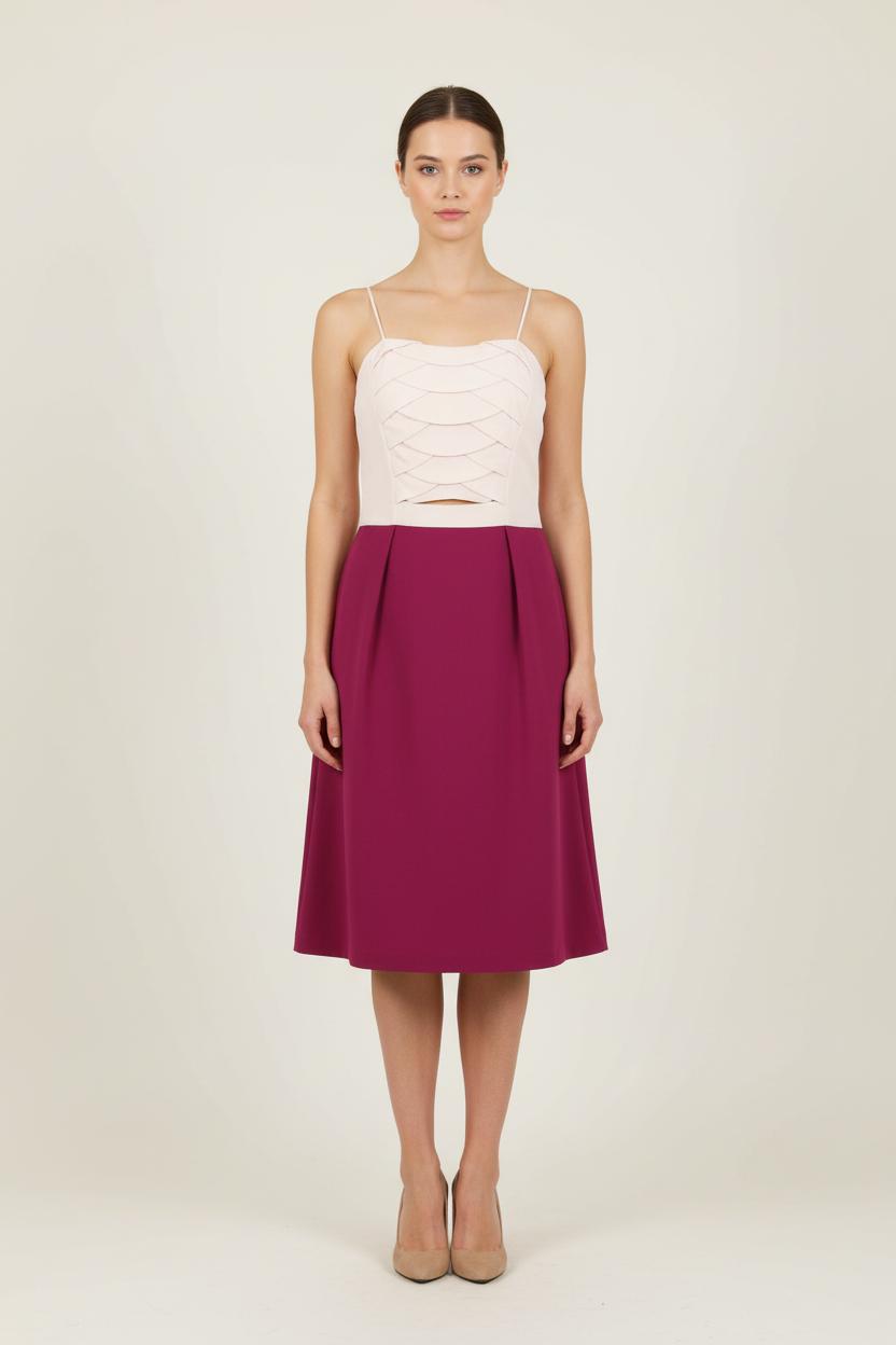 Robe Midi Bordeaux et Rose - Taille S/36 de la marque Sandro | PARAD65959 - Vendu par Paradigme - Image 1