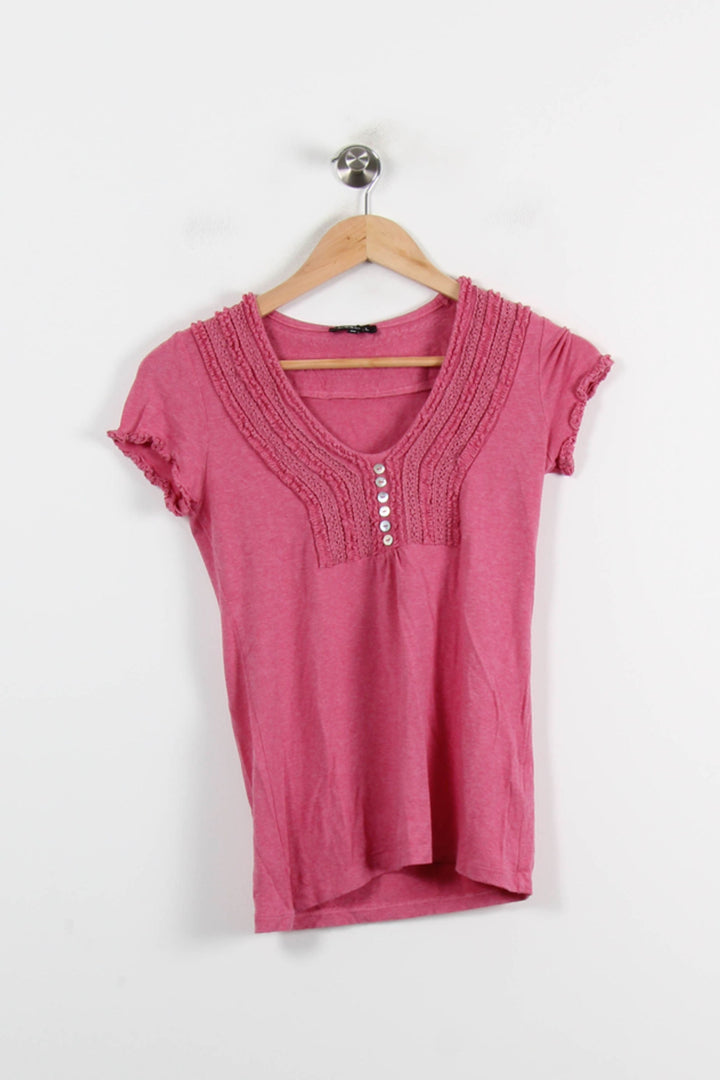 Tee-shirt Rose - Taille S/36 de la marque Caroll | PARAD65969 - Vendu par Paradigme - Image 2