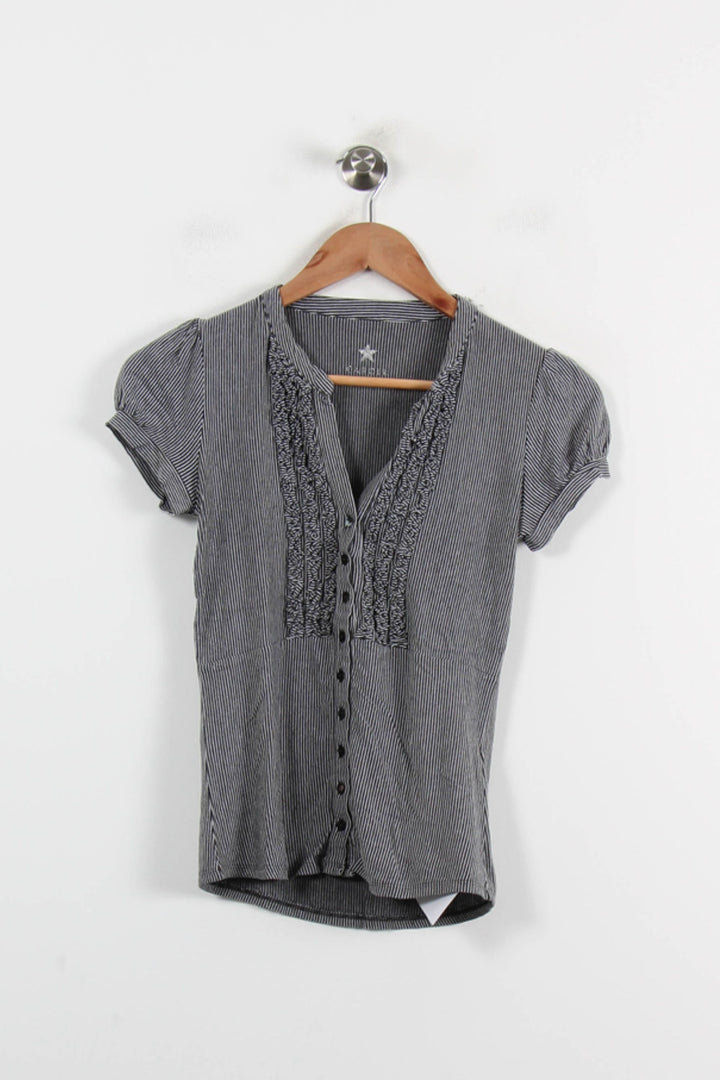 Chemisier Gris et Blanc - Taille S/36 de la marque Caroll | PARAD65970 - Vendu par Paradigme - Image 2