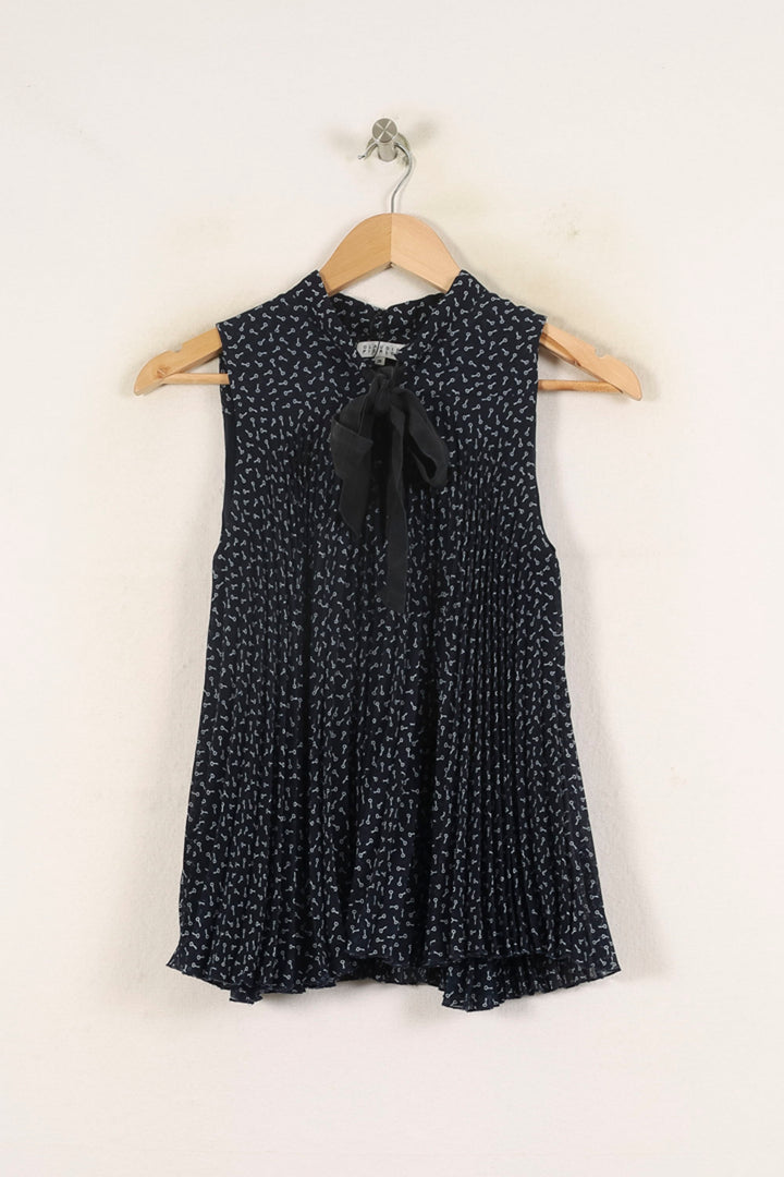 Blouse Sans Manches Bleue - Taille S/36 de la marque Claudie Pierlot | PARAD65974 - Vendu par Paradigme - Image 2