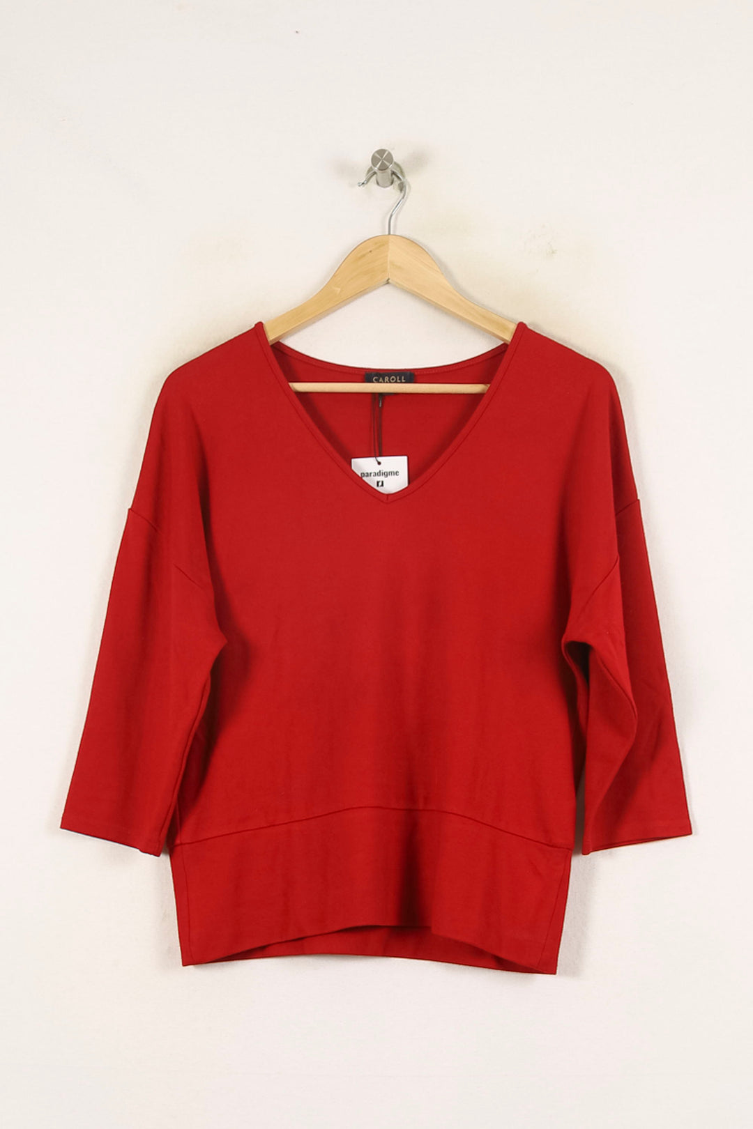 Pull Rouge - Taille L/40 de la marque Caroll | PARAD65978 - Vendu par Paradigme - Image 2