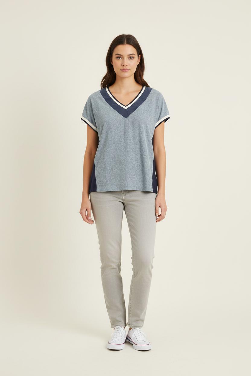 Tee-shirt Bleu et Bleu Marine - Taille L/40 de la marque IKKS | PARAD65983 - Vendu par Paradigme - Image 1