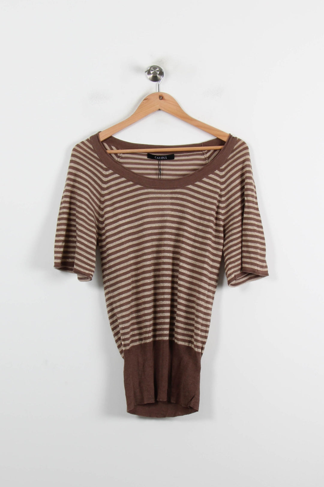 Pull Marron et Beige - Taille S/36 de la marque Caroll | PARAD65991 - Vendu par Paradigme - Image 2