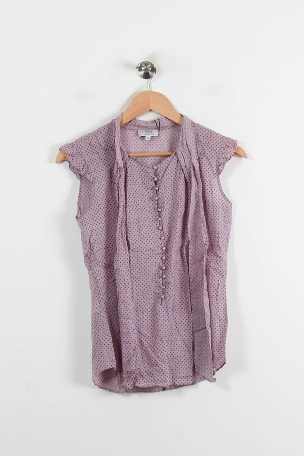Blouse Violette à Pois Noirs - Taille S/36 de la marque Pablo | PARAD65998 - Vendu par Paradigme - Image 2