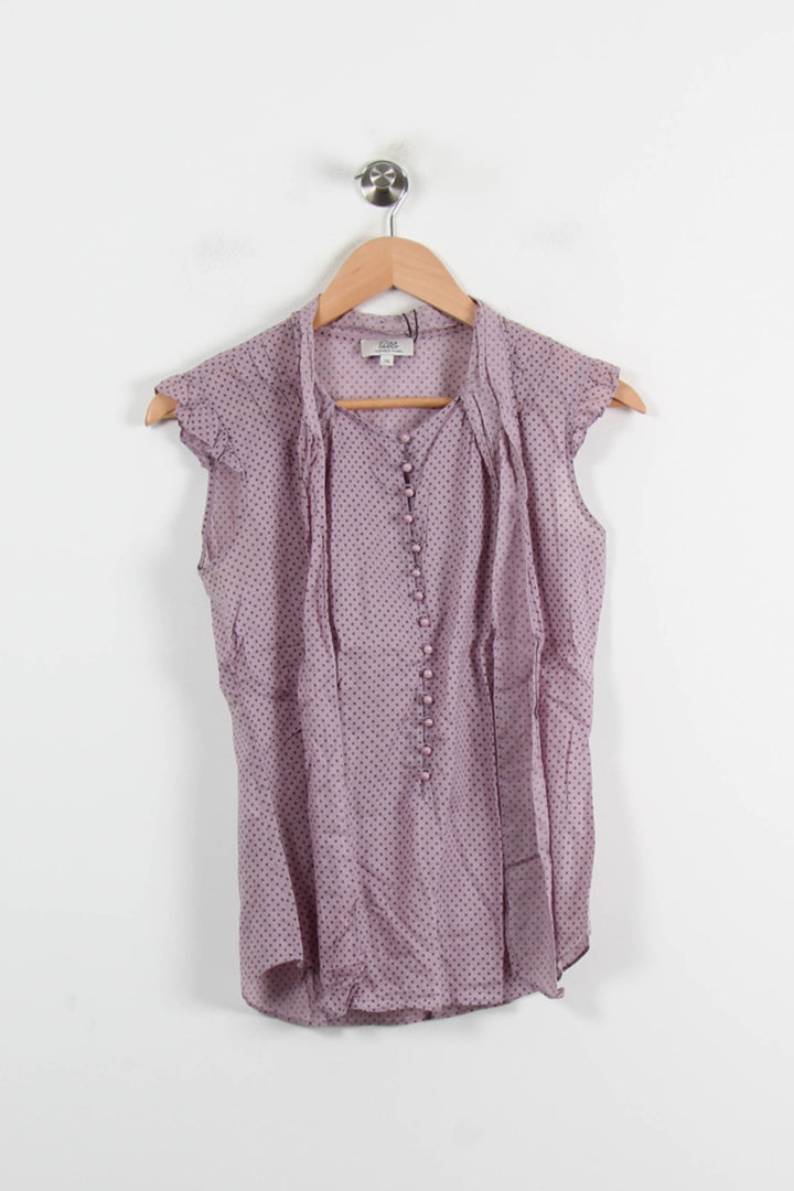 Blouse Violette à Pois Noirs - Taille S/36 de la marque Pablo | PARAD65998 - Vendu par Paradigme - Image 2
