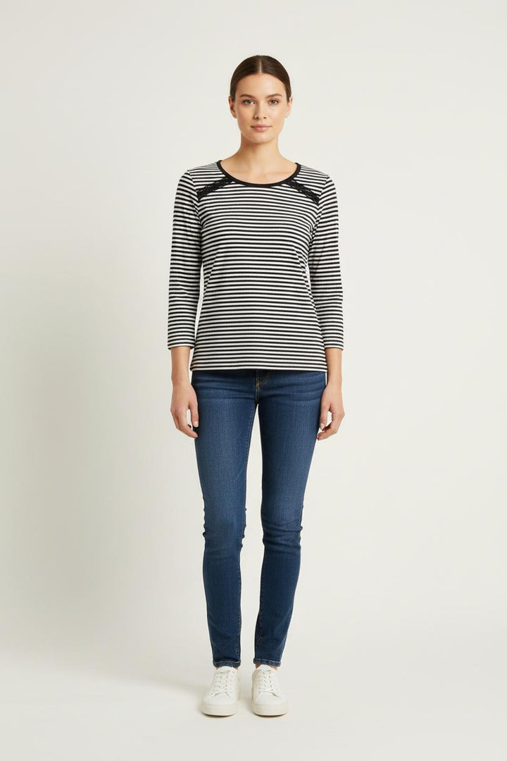 Marinière Noir et Blanc - Taille S/36 de la marque Gerard Darel | PARAD66009 - Vendu par Paradigme - Image 1