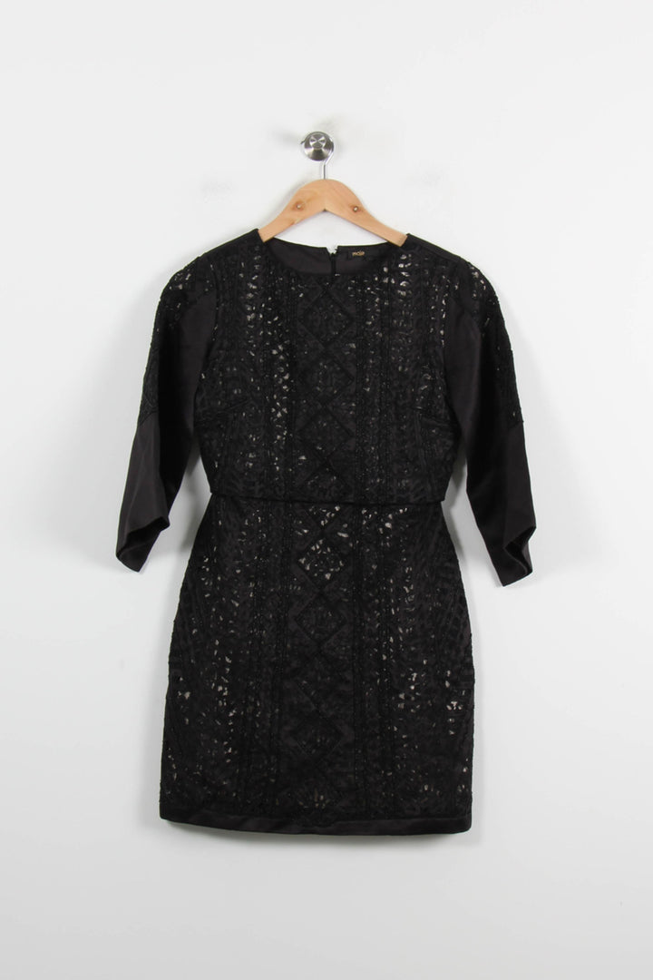 Robe Dentelle Noire - Taille S/36 de la marque Maje | PARAD66011 - Vendu par Paradigme - Image 2