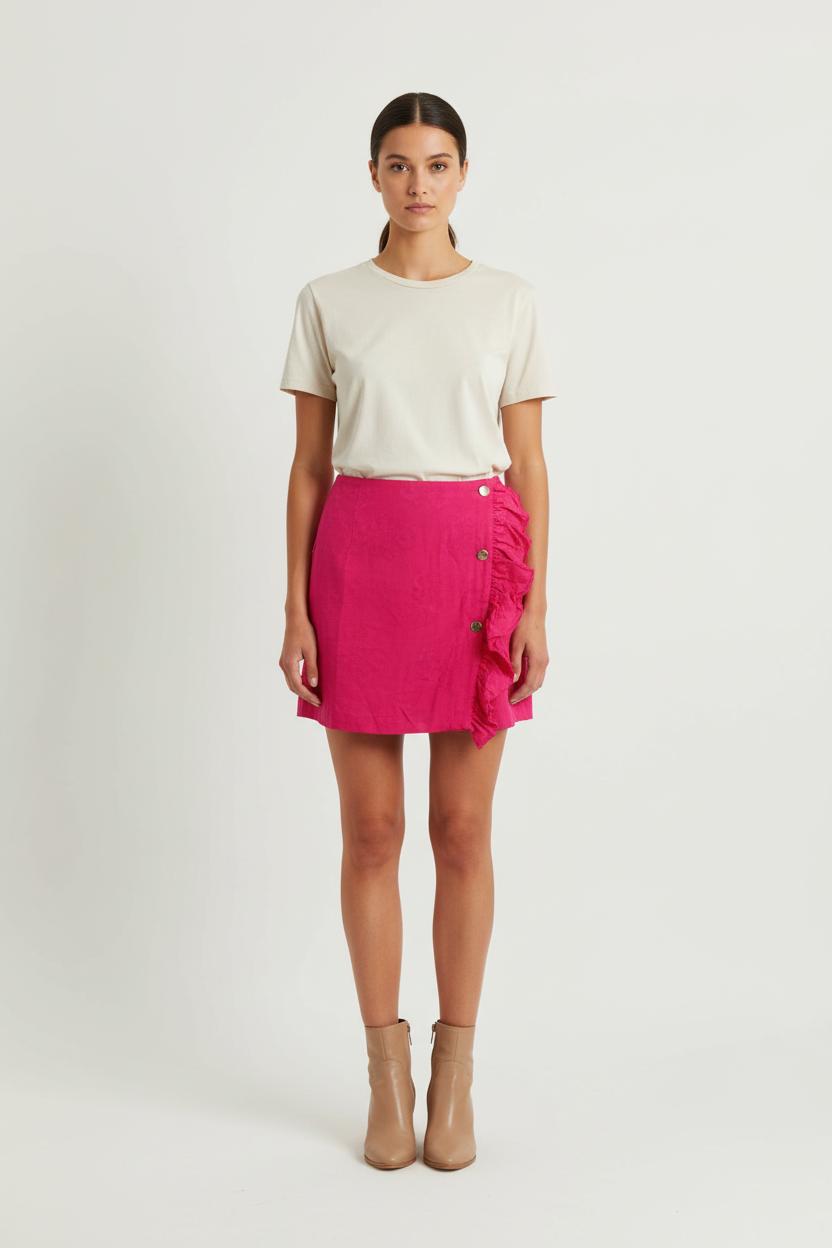 Jupe Portefeuille Rose - Taille XS/34 de la marque Sandro | PARAD66017 - Vendu par Paradigme - Image 1