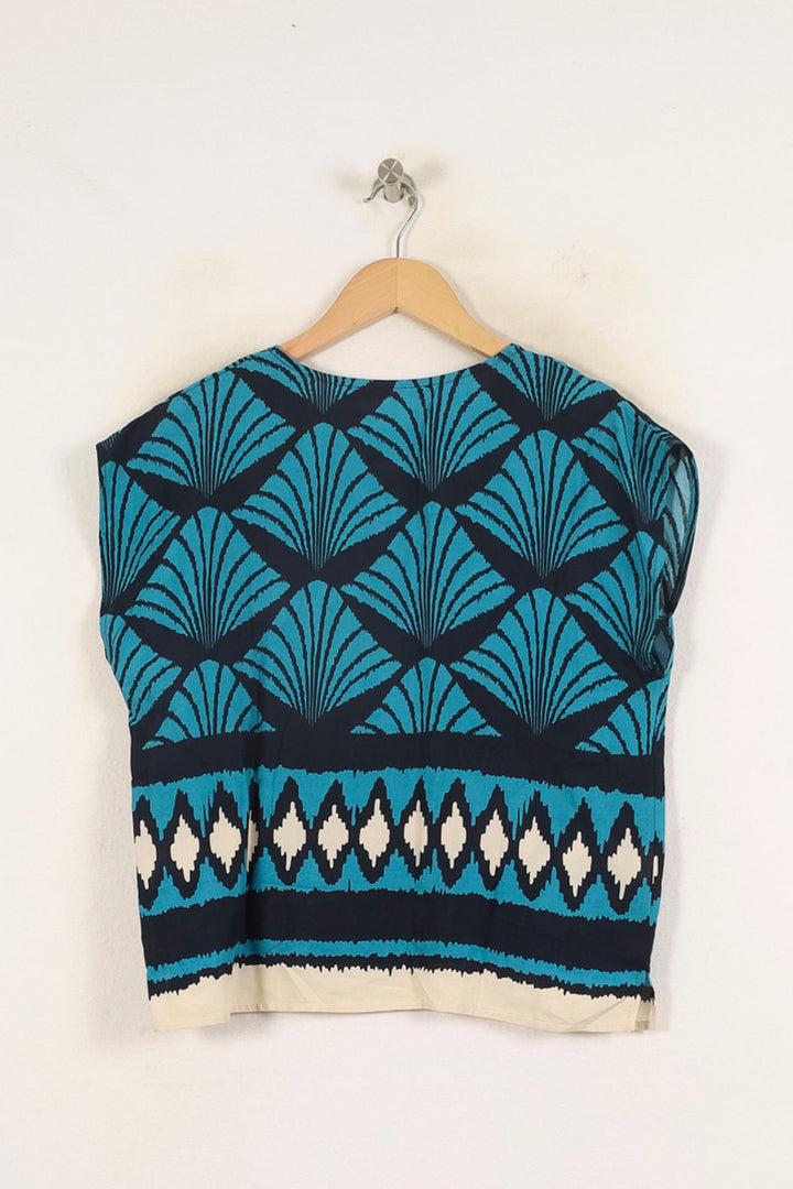 Blouse Bleue et Blanche - Taille S/36 de la marque La Fée Maraboutée | PARAD66032 - Vendu par Paradigme - Image 4