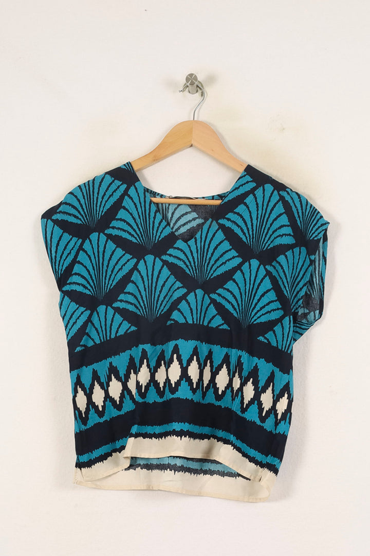 Blouse Bleue et Blanche - Taille S/36 de la marque La Fée Maraboutée | PARAD66032 - Vendu par Paradigme - Image 2