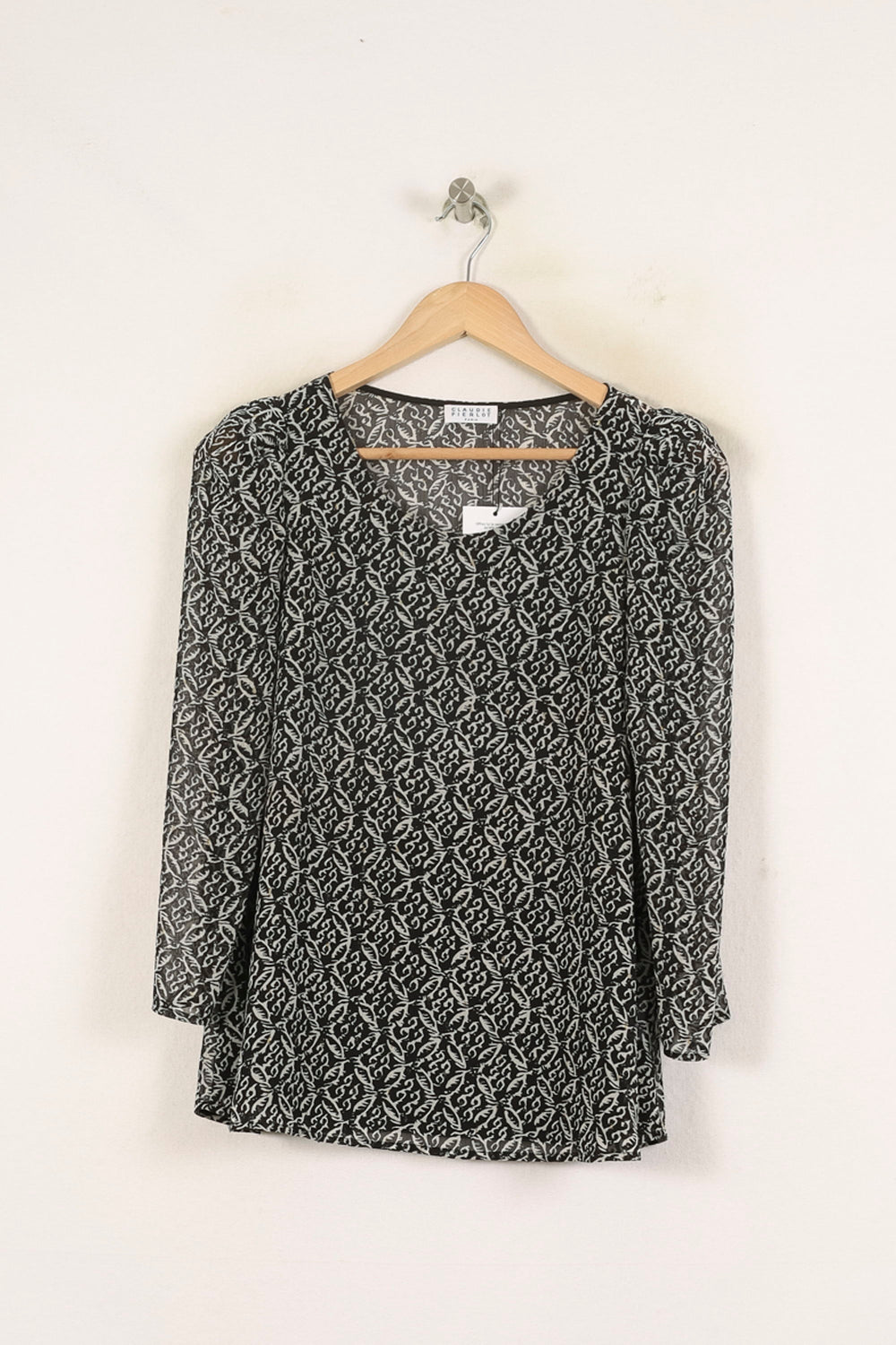Blouse Noire et Blanche - Taille S/36 de la marque Claudie Pierlot | PARAD66034 - Vendu par Paradigme - Image 2