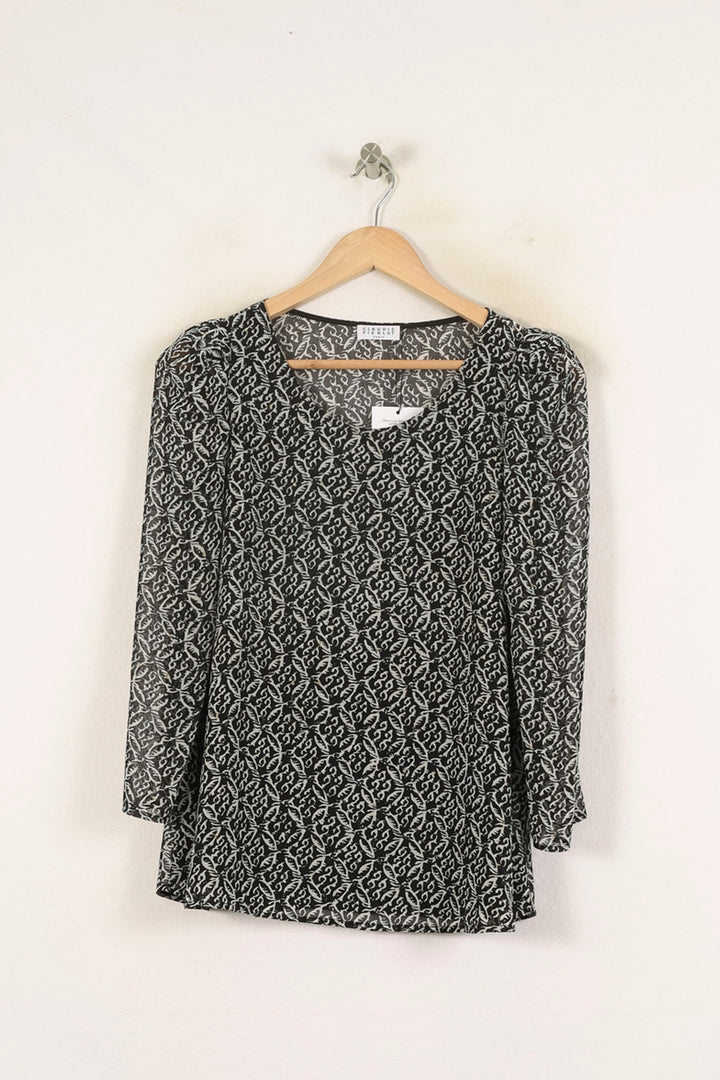 Blouse Noire et Blanche - Taille S/36 de la marque Claudie Pierlot | PARAD66034 - Vendu par Paradigme - Image 2
