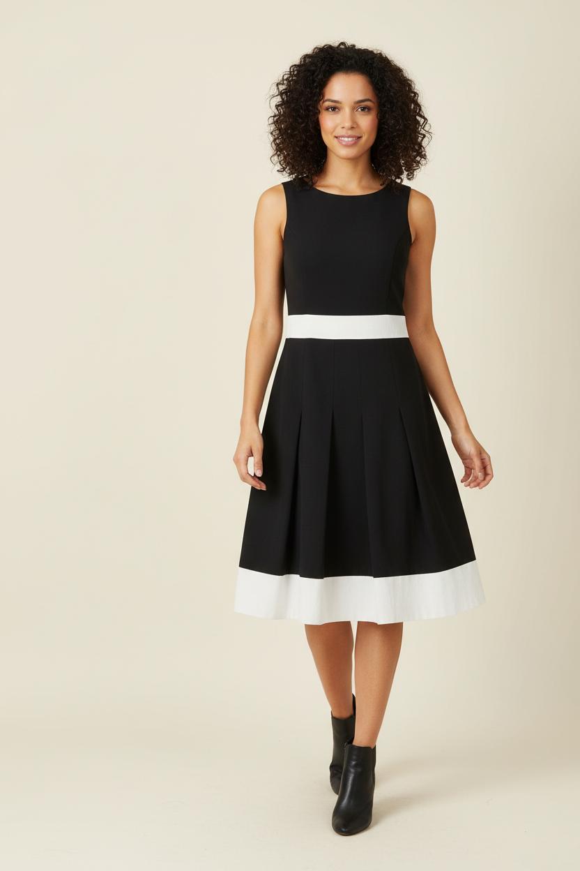 Robe Midi Noire et Blanche - Taille M/38 de la marque Maison 123 | PARAD66047 - Vendu par Paradigme - Image 1
