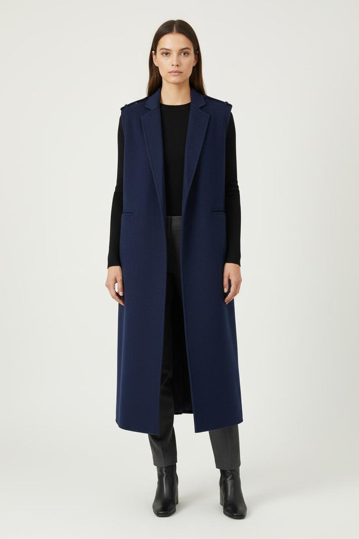 Manteau Sans Manches Bleu - Taille S/36 de la marque Sandro | PARAD66051 - Vendu par Paradigme - Image 1