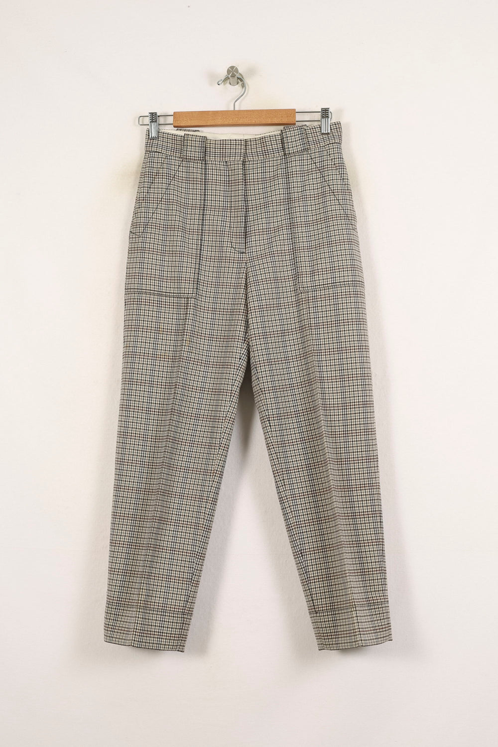 Pantalon Carreaux Beige et Noir - Taille M/38 de la marque Sandro | PARAD66052 - Vendu par Paradigme - Image 2