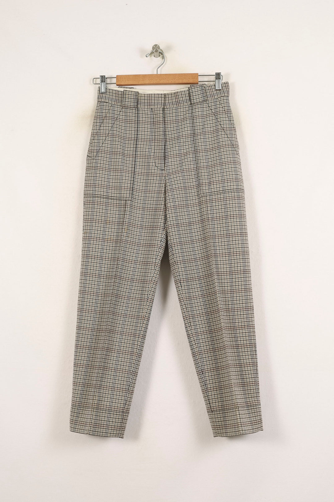 Pantalon Carreaux Beige et Noir - Taille M/38 de la marque Sandro | PARAD66052 - Vendu par Paradigme - Image 2
