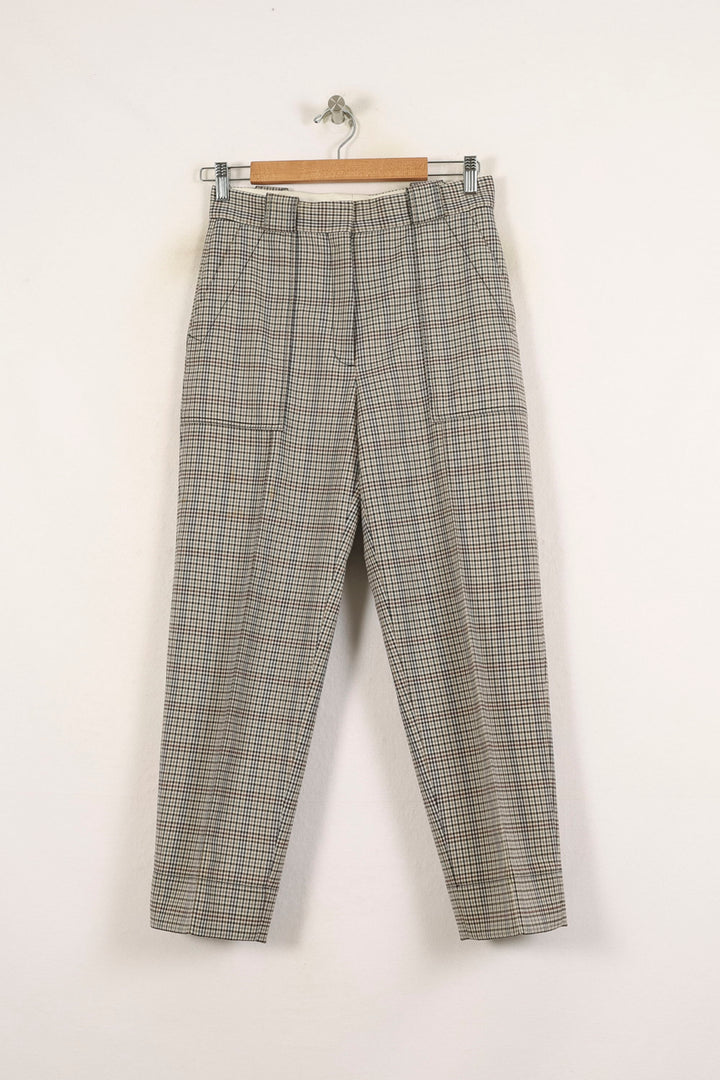 Pantalon Carreaux Beige et Noir - Taille M/38 de la marque Sandro | PARAD66052 - Vendu par Paradigme - Image 2