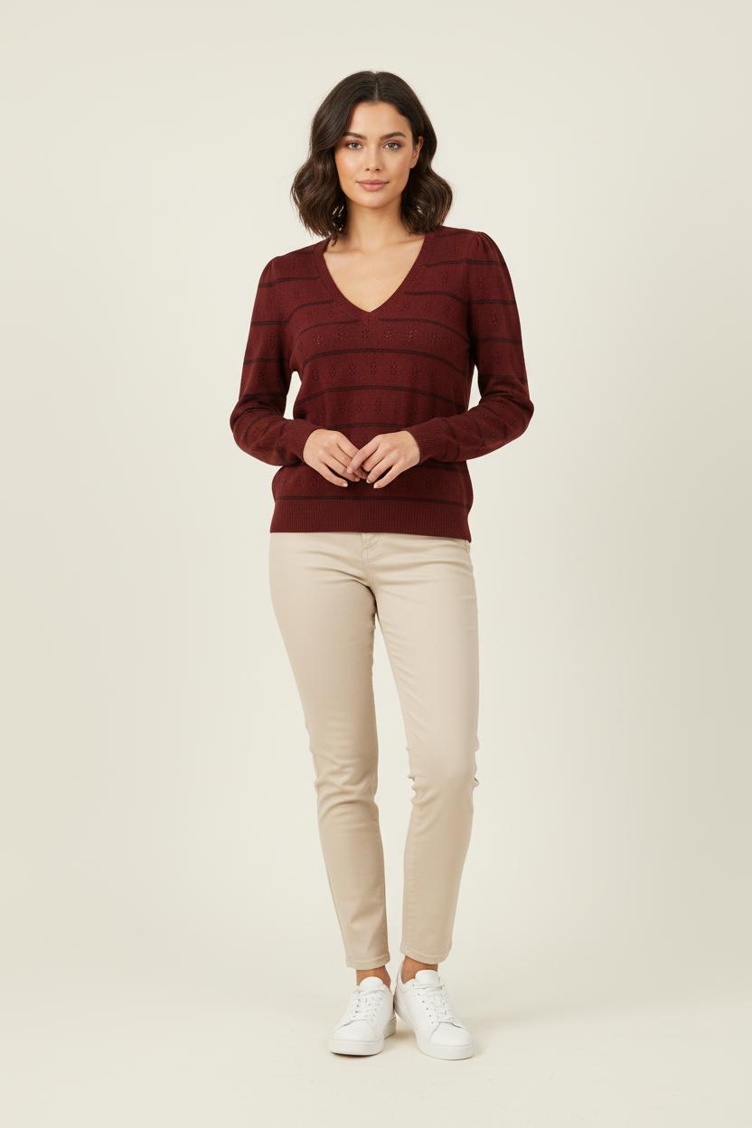 Pull Bordeaux - Taille M/38 de la marque Claudie Pierlot | PARAD66068 - Vendu par Paradigme - Image 1