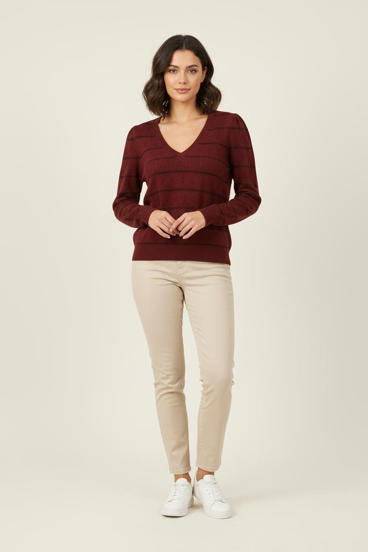 Pull Bordeaux - Taille M/38 de la marque Claudie Pierlot | PARAD66068 - Vendu par Paradigme - Image 1