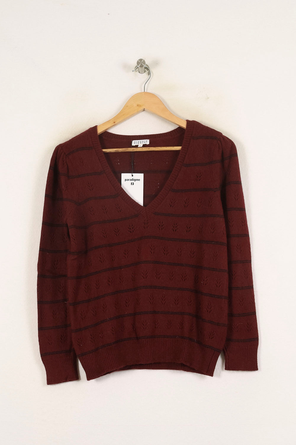Pull Bordeaux - Taille M/38 de la marque Claudie Pierlot | PARAD66068 - Vendu par Paradigme - Image 2