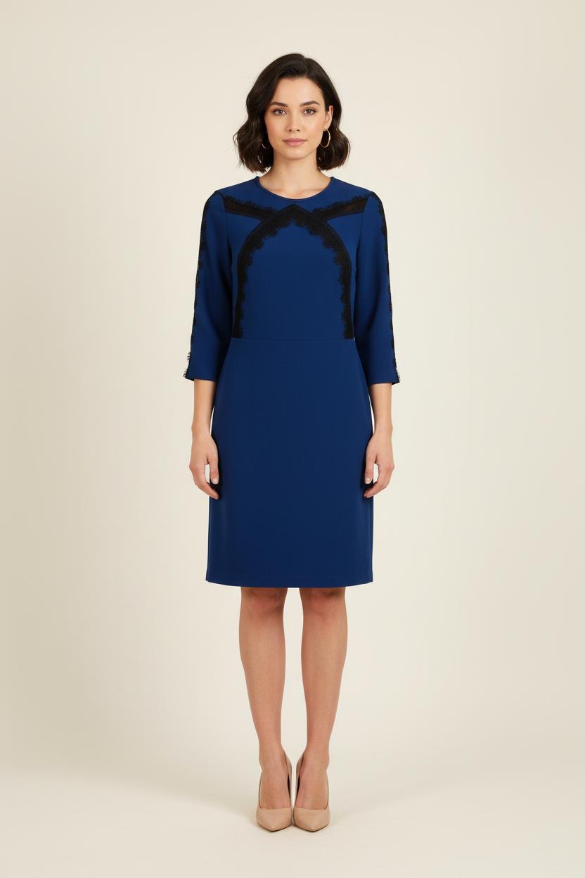 Robe Bleu et Noire - Taille S/36 de la marque Sandro | PARAD66084 - Vendu par Paradigme - Image 1
