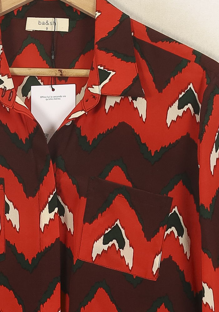 Chemise Rouge et Marron - Taille XS/34 de la marque ba&sh | PARAD66087 - Vendu par Paradigme - Image 3