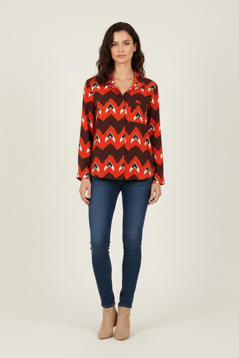 Chemise Rouge et Marron - Taille XS/34 de la marque ba&sh | PARAD66087 - Vendu par Paradigme - Image 1
