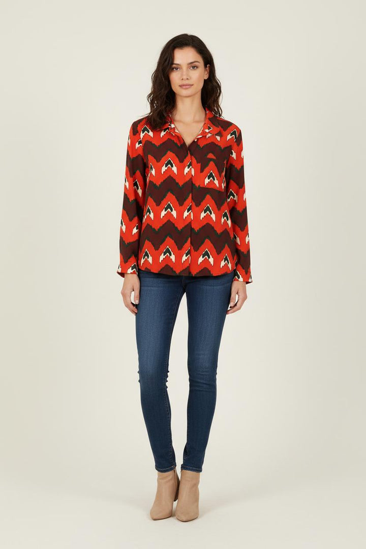 Chemise Rouge et Marron - Taille XS/34 de la marque ba&sh | PARAD66087 - Vendu par Paradigme - Image 1