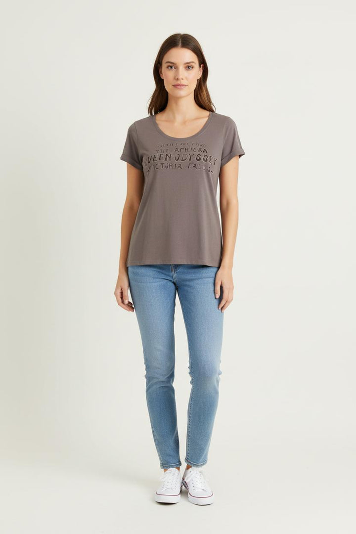 Tee-shirt Marron - Taille L/40 de la marque Sud express | PARAD66120 - Vendu par Paradigme - Image 1