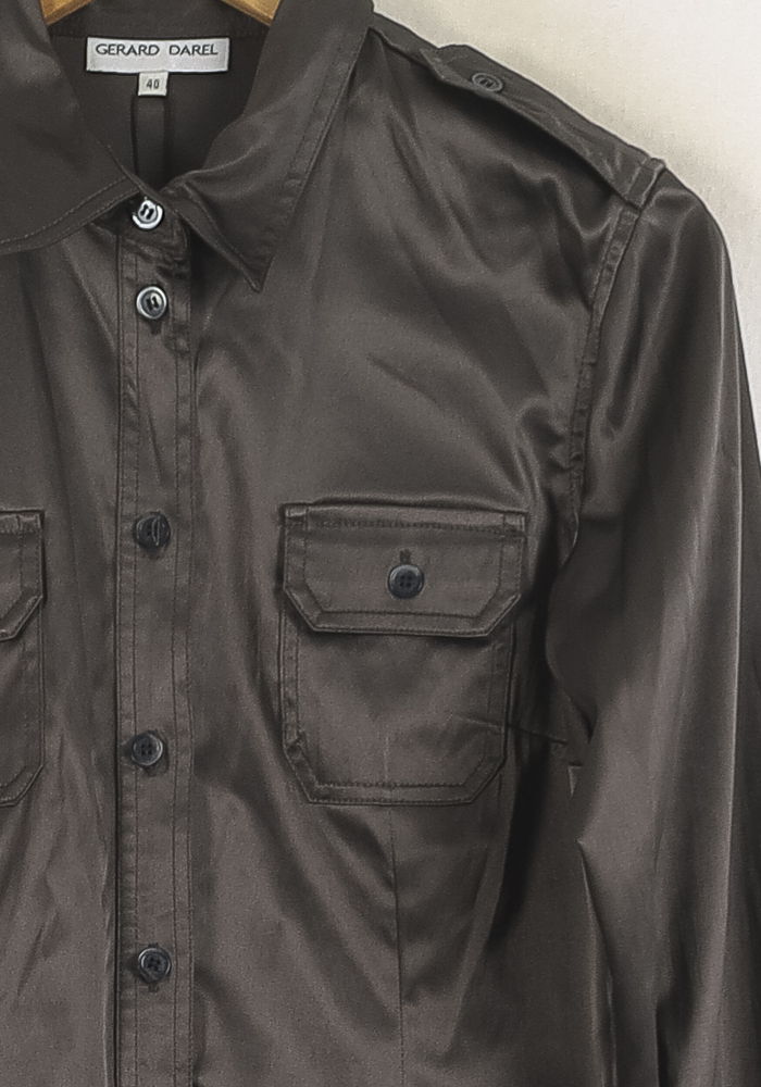 Chemise Grise - Taille L/40 de la marque Gerard Darel | PARAD66144 - Vendu par Paradigme - Image 3