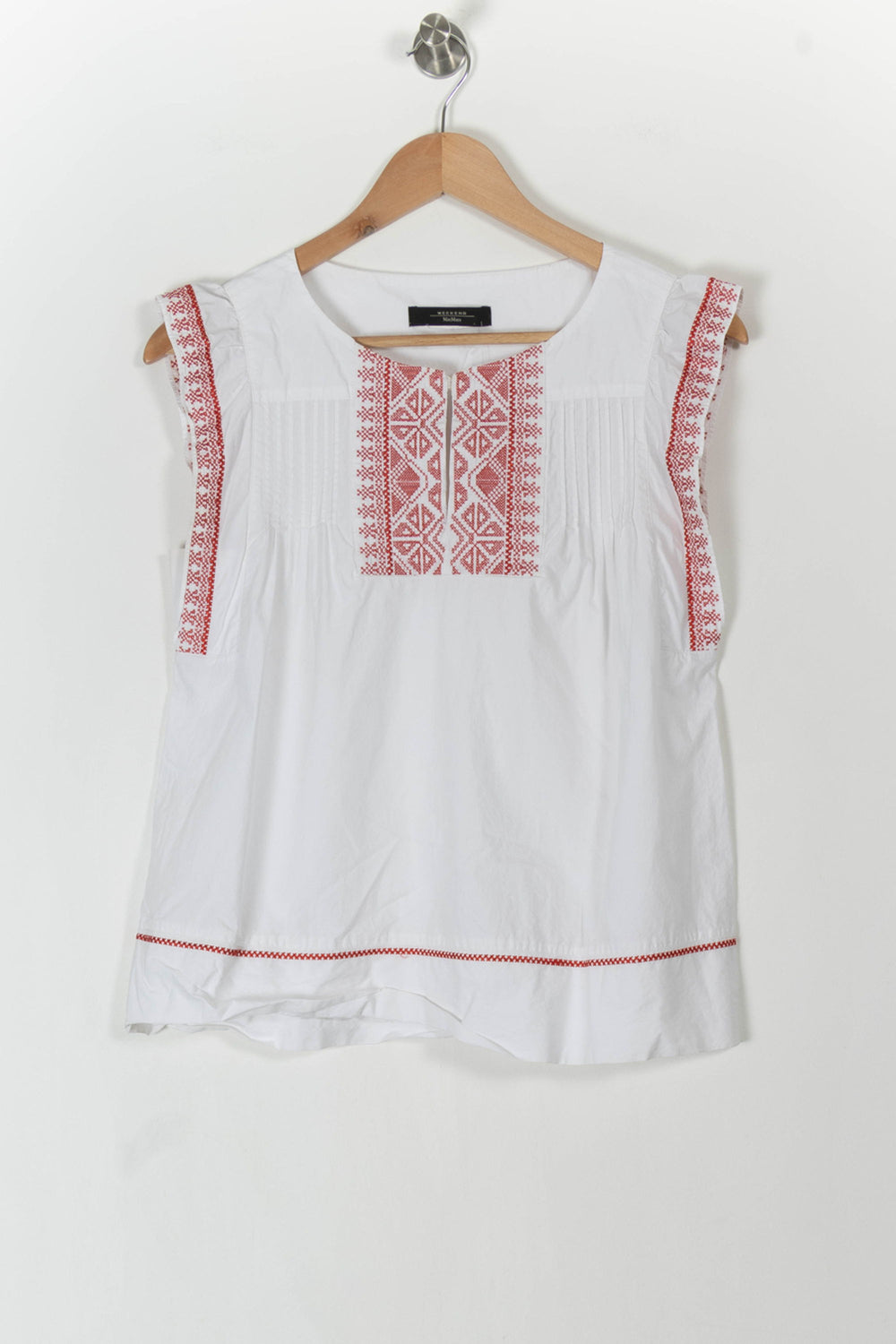 Blouse Blanche et Rouge - Taille M/38 de la marque Weekend Max Mara | PARAD66152 - Vendu par Paradigme - Image 2
