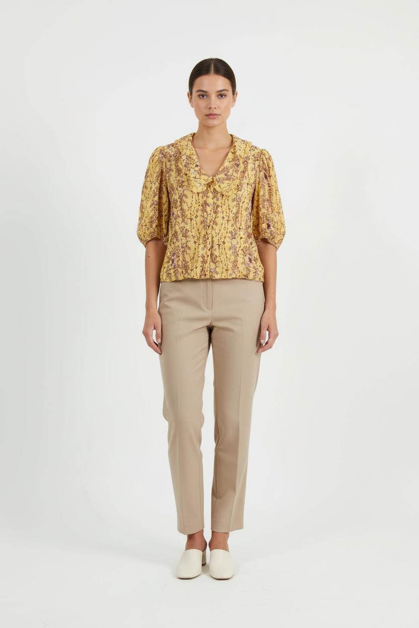 Blouse Jaune et Bordeaux - Taille L/40 de la marque Sandro | PARAD66159 - Vendu par Paradigme - Image 1