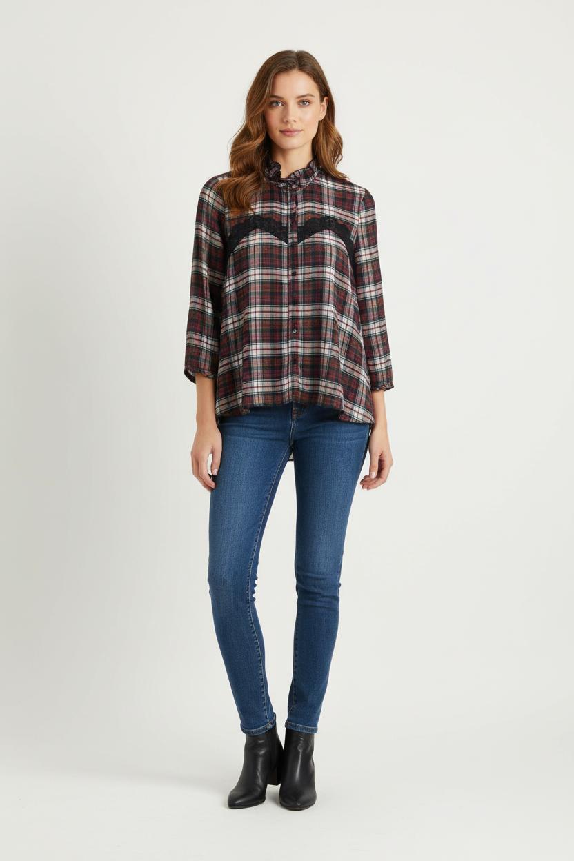 Chemise à Carreaux Multicolore - Taille M/38 de la marque Claudie Pierlot | PARAD66160 - Vendu par Paradigme - Image 1