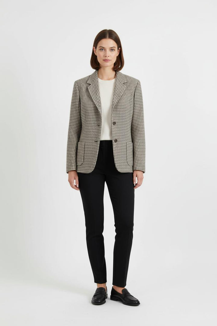 Blazer Pied-de-poule Gris et Beige - Taille M/38 de la marque Max Mara | PARAD66171 - Vendu par Paradigme - Image 1