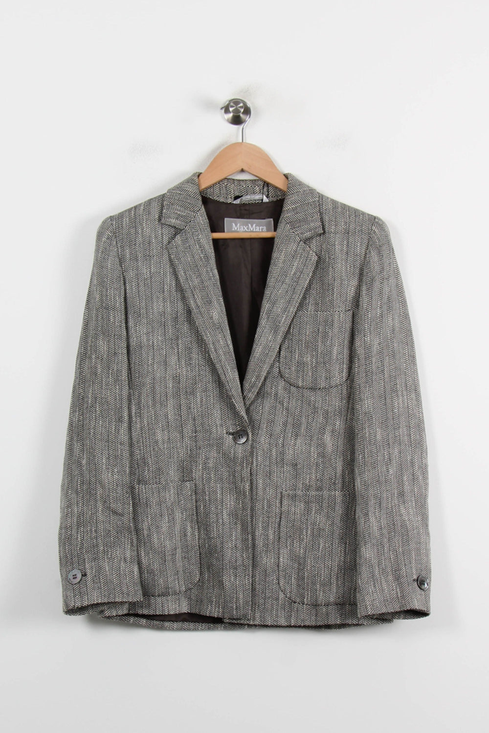 Blazer Gris - Taille S/36 de la marque Max Mara | PARAD66173 - Vendu par Paradigme - Image 2