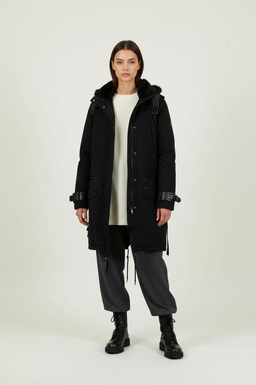 Parka Noire - Taille XS/34 de la marque The Kooples | PARAD66180 - Vendu par Paradigme - Image 1