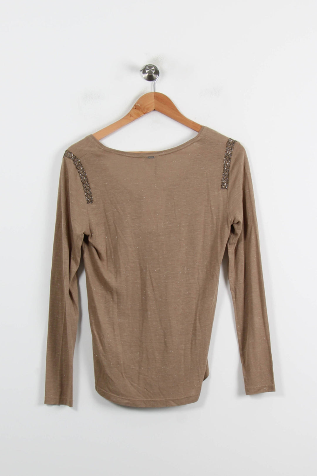 Tee-shirt à Manches Longues Marron - Taille S/36 de la marque IKKS | PARAD66202 - Vendu par Paradigme - Image 4