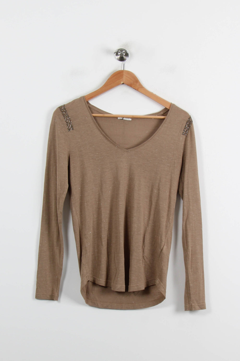 Tee-shirt à Manches Longues Marron - Taille S/36 de la marque IKKS | PARAD66202 - Vendu par Paradigme - Image 2