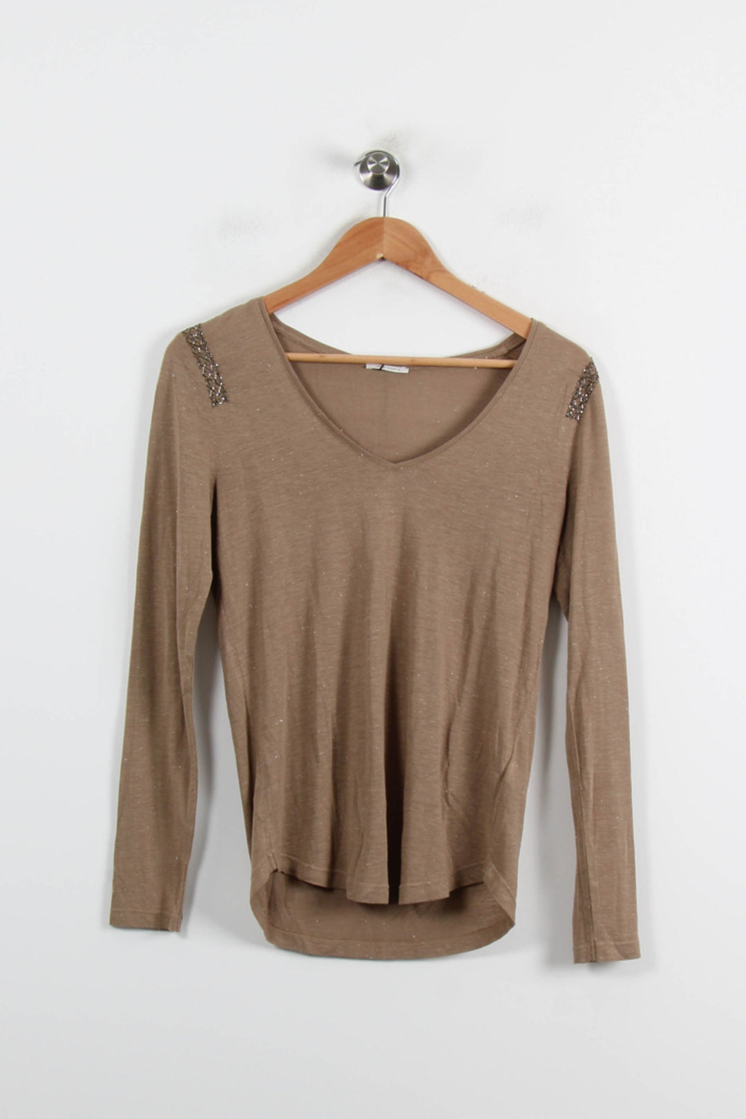 Tee-shirt à Manches Longues Marron - Taille S/36 de la marque IKKS | PARAD66202 - Vendu par Paradigme - Image 2
